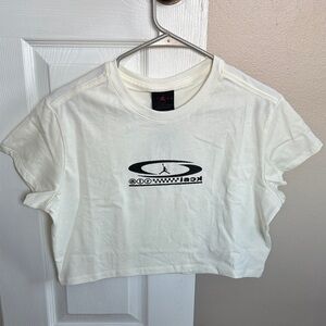 Travis Scott White Graphic Crop Top